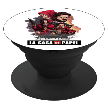 La casa de papel drawing cover, Phone Holders Stand  Black Hand-held Mobile Phone Holder