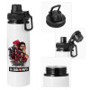 Metal water bottle with safety cap, aluminum 850ml