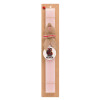 Easter Set, wooden keychain & scented flat Easter candle (30cm) (PINK)