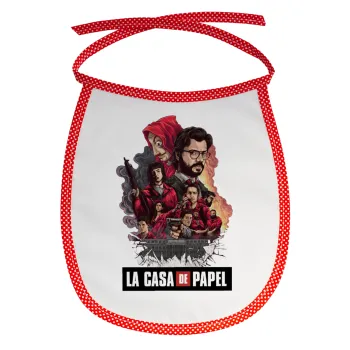 La casa de papel drawing cover, Σαλιάρα μωρού αλέκιαστη με κορδόνι Κόκκινη