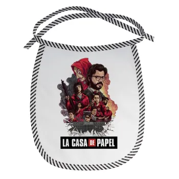 La casa de papel drawing cover, Σαλιάρα μωρού αλέκιαστη με κορδόνι Μαύρη