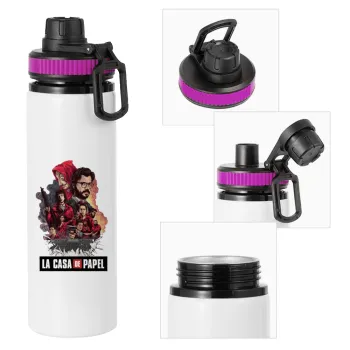 La casa de papel drawing cover, Metallic water bottle with safety lid, 850ml aluminum