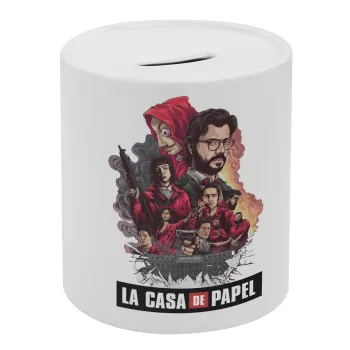 La casa de papel drawing cover, Κουμπαράς πορσελάνης με τάπα