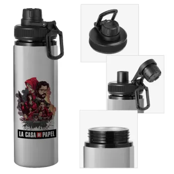 La casa de papel drawing cover, Metallic water bottle with safety cap, 850ml aluminum