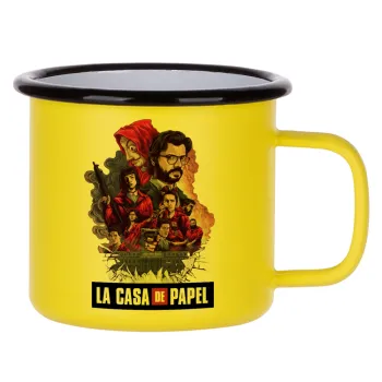 La casa de papel drawing cover, Κούπα Μεταλλική εμαγιέ ΜΑΤ Κίτρινη 360ml
