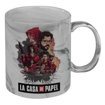 La casa de papel drawing cover, Mug ceramic marble style, 330ml