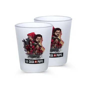 La casa de papel drawing cover, Σφηνοπότηρα γυάλινα 45ml του πάγου (2 τεμάχια)