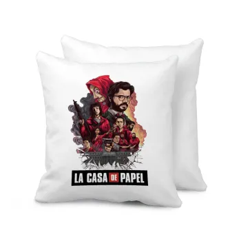 La casa de papel drawing cover, Μαξιλάρι καναπέ 40x40cm περιέχεται το  γέμισμα