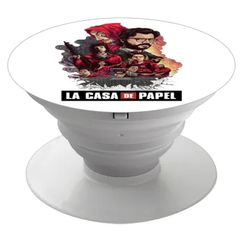 La casa de papel drawing cover, Phone Holders Stand  White Hand-held Mobile Phone Holder