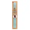 Easter Set, wooden keychain & aromatic flat Easter candle (30cm) (TURQUOISE)
