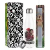 Easter candle, metallic white thermos bottle (500ml) & aromatic flat candle (30cm) (GRAY)