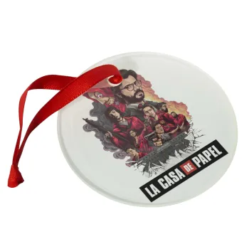 La casa de papel drawing cover, Christmas ornament glass 9cm