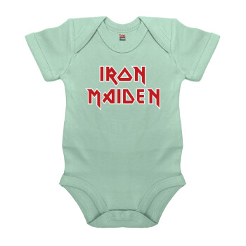 Iron maiden, Βρεφικό φορμάκι μωρού, 0-18 μηνών, mint (Μέντα), 100% Organic Cotton, κοντομάνικο