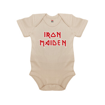 Iron maiden, Βρεφικό φορμάκι μωρού, 0-18 μηνών, Natural (Εκρού), 100% Organic Cotton, κοντομάνικο