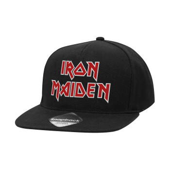 Iron maiden, Καπέλο Ενηλίκων Flat Snapback Μαύρο, (100% ΒΑΜΒΑΚΕΡΟ TWILL, ΕΝΗΛΙΚΩΝ, UNISEX, ONE SIZE)