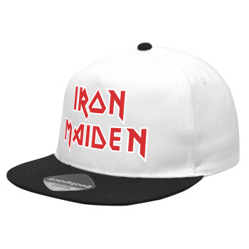 Iron maiden, Καπέλο Ενηλίκων Flat Snapback Λευκό/Μαύρο, (POLYESTER, ΕΝΗΛΙΚΩΝ, UNISEX, ONE SIZE)