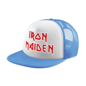 Iron maiden, Child's Soft Trucker Hat with Blue/White Mesh (POLYESTER, CHILD, ONE SIZE)