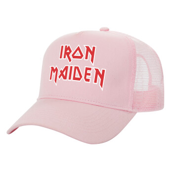 Iron maiden, Καπέλο Ενηλίκων Structured Trucker, με Δίχτυ, ΡΟΖ (100% ΒΑΜΒΑΚΕΡΟ, ΕΝΗΛΙΚΩΝ, UNISEX, ONE SIZE)