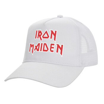 Iron maiden, Καπέλο Ενηλίκων Structured Trucker, με Δίχτυ, ΛΕΥΚΟ (100% ΒΑΜΒΑΚΕΡΟ, ΕΝΗΛΙΚΩΝ, UNISEX, ONE SIZE)