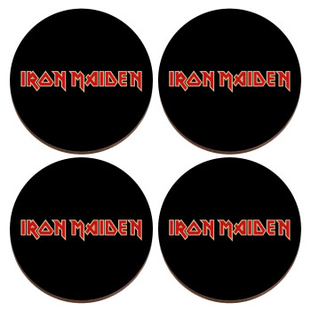 Iron maiden, ΣΕΤ x4 Σουβέρ ξύλινα στρογγυλά plywood (9cm)