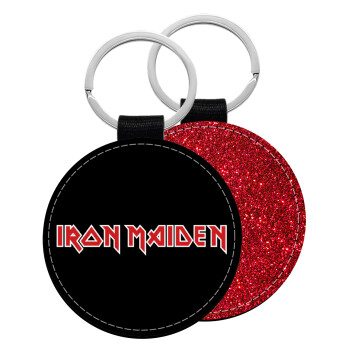 Iron maiden, Μπρελόκ Δερματίνη, στρογγυλό ΚΟΚΚΙΝΟ (5cm)