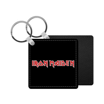Iron maiden, Μπρελόκ Δερματίνη, τετράγωνο ΜΑΥΡΟ (5x5cm)