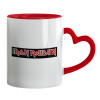 Mug heart red handle, ceramic, 330ml