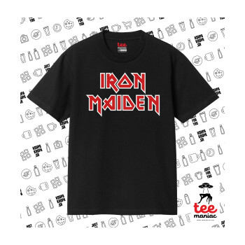 Iron maiden, Κλασικό T-Shirt, διπλής ραφής, χωρίς πλευρικές ραφές ΜΑΥΡΟ από 100% βαμβάκι. Vegan & OEKO-TEX πιστοποιημένο.