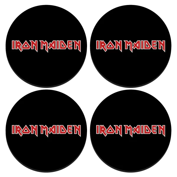 Iron maiden — ΣΕΤ 4 Σουβέρ ξύλινα στρογγυλά (9cm)