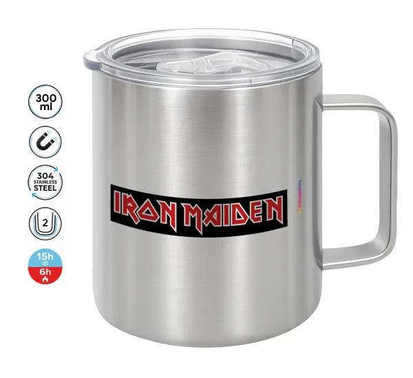 Iron maiden — Double-walled stainless steel mug 300ml with temperature-retaining lid