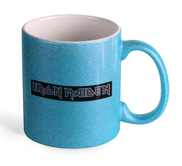 Iron maiden — Light blue glitter mug that sparkles, ceramic, 330ml