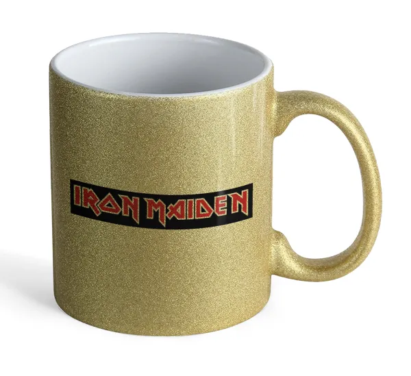 Iron maiden — Κούπα Χρυσή Glitter που γυαλίζει, κεραμική, 330ml