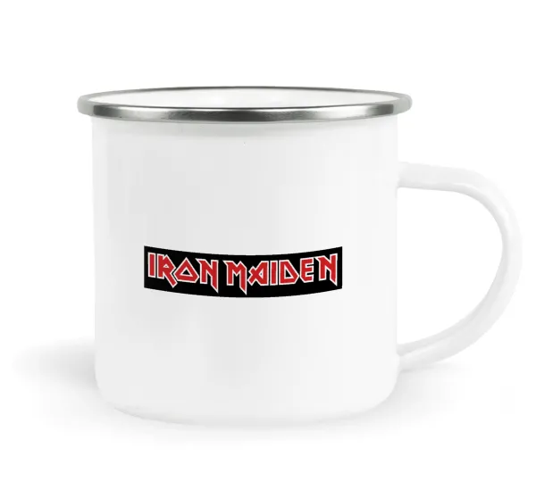 Iron maiden — Metallic enamel cup white 360ml