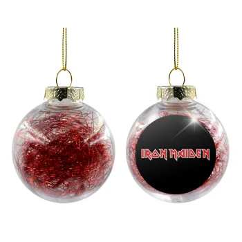 Iron maiden, Transparent Christmas tree ball ornament with red filling 8cm