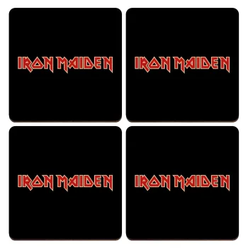 Iron maiden, ΣΕΤ x4 Σουβέρ ξύλινα τετράγωνα plywood (9cm)