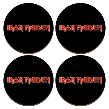 Iron maiden, ΣΕΤ x4 Σουβέρ ξύλινα στρογγυλά plywood (9cm)