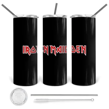 Iron maiden, Tumbler ποτήρι θερμό από ανοξείδωτο ατσάλι 600ml, με μεταλλικό καλαμάκι & βούρτσα καθαρισμού