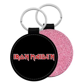 Iron maiden, Μπρελόκ Δερματίνη, στρογγυλό ΡΟΖ (5cm)