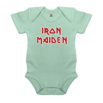 Iron maiden, Βρεφικό φορμάκι μωρού, 0-18 μηνών, mint (Μέντα), 100% Organic Cotton, κοντομάνικο