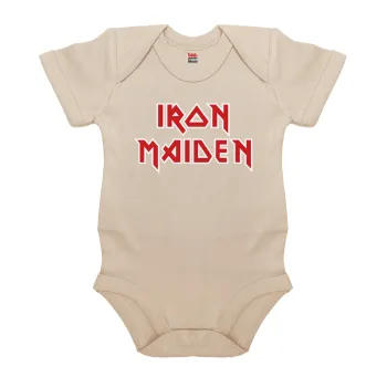 Iron maiden, Βρεφικό φορμάκι μωρού, 0-18 μηνών, Natural (Εκρού), 100% Organic Cotton, κοντομάνικο