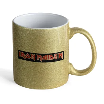Iron maiden, Κούπα Χρυσή Glitter που γυαλίζει, κεραμική, 330ml