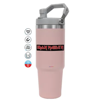 Iron maiden, Pink color, 890ml (30oz) stainless Steel Tumbler with Handle