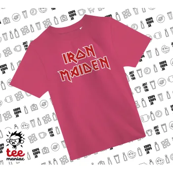 Iron maiden, ΡΟΖ παιδικό T-Shirt από 100% βαμβάκι, για κάθε μέρα. Vegan & OEKO-TEX πιστοποιημένο.