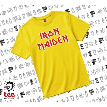 Iron maiden, yellow childrens T-Shirt made of 100% cotton, for every day. Vegan & OEKO-TEX certified.