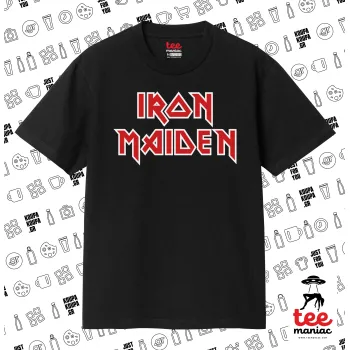 Iron maiden, Κλασικό T-Shirt, διπλής ραφής, χωρίς πλευρικές ραφές ΜΑΥΡΟ από 100% βαμβάκι. Vegan & OEKO-TEX πιστοποιημένο.