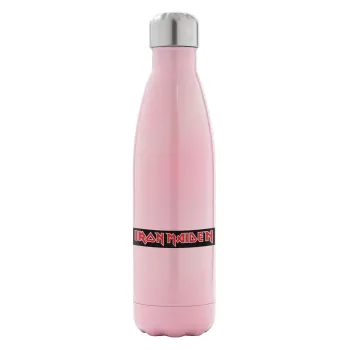 Iron maiden, Metal mug thermos Pink Iridiscent (Stainless steel), double wall, 500ml