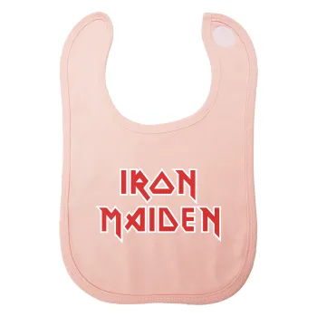 Iron maiden, Σαλιάρα με Σκρατς ΡΟΖ 100% Organic Cotton (0-18 months)