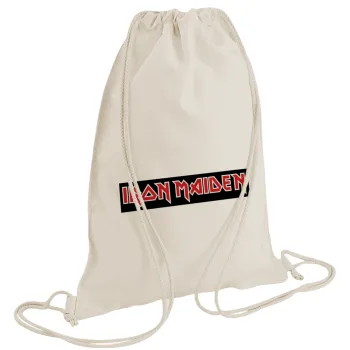Iron maiden, Backpack bag GYMBAG natural (28x40cm)