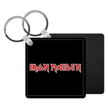 Iron maiden, Μπρελόκ Δερματίνη, τετράγωνο ΜΑΥΡΟ (5x5cm)