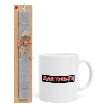 Iron maiden, Πασχαλινή Λαμπάδα με Κούπα κεραμική (330ml) & κερί αρωματικό πλακέ (30cm) (ΓΚΡΙ)